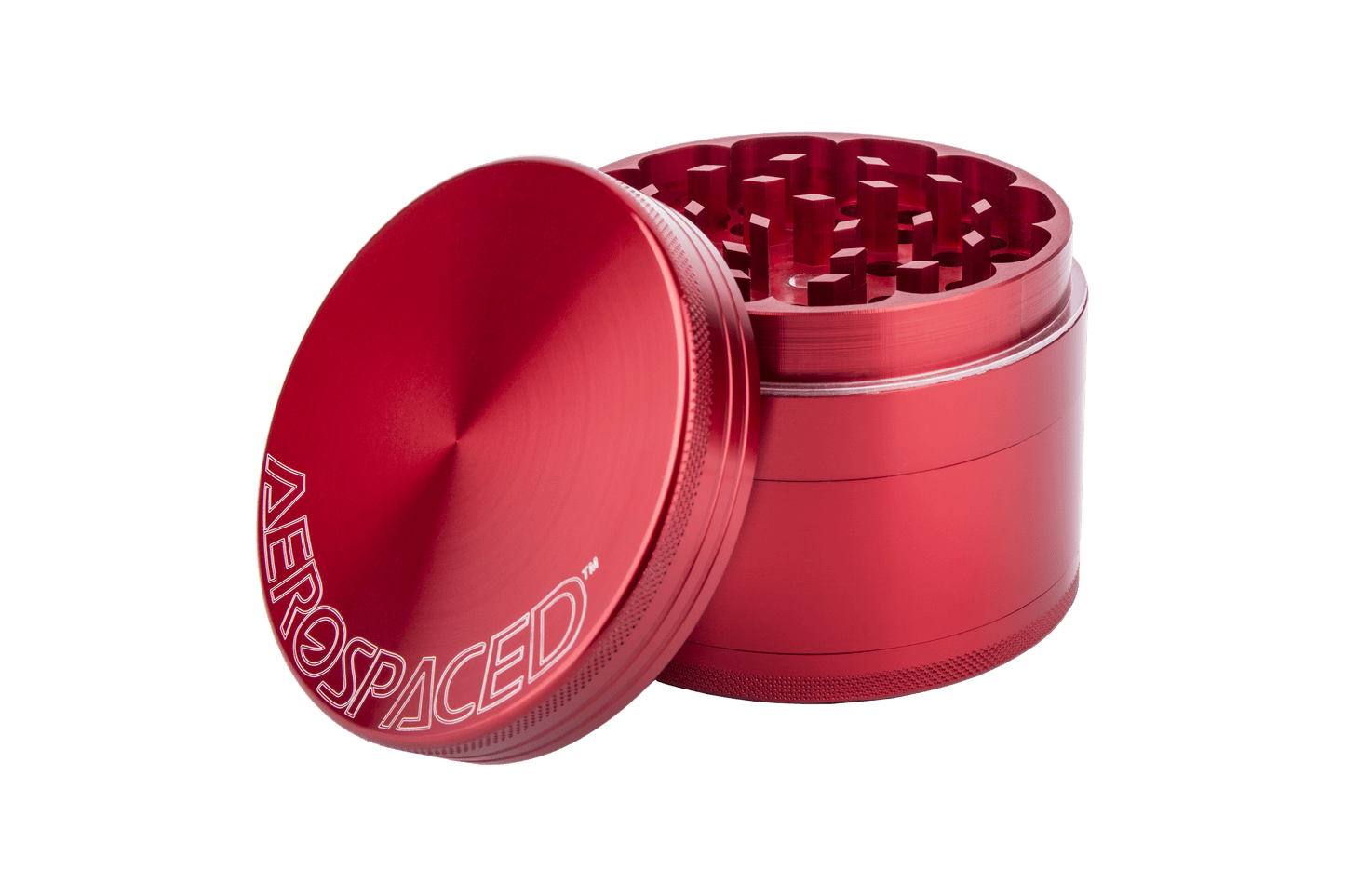 2.5"(63mm) / red / 4pc Aerospaced by Higher Standards - 4 Piece Grinder - 2.5"