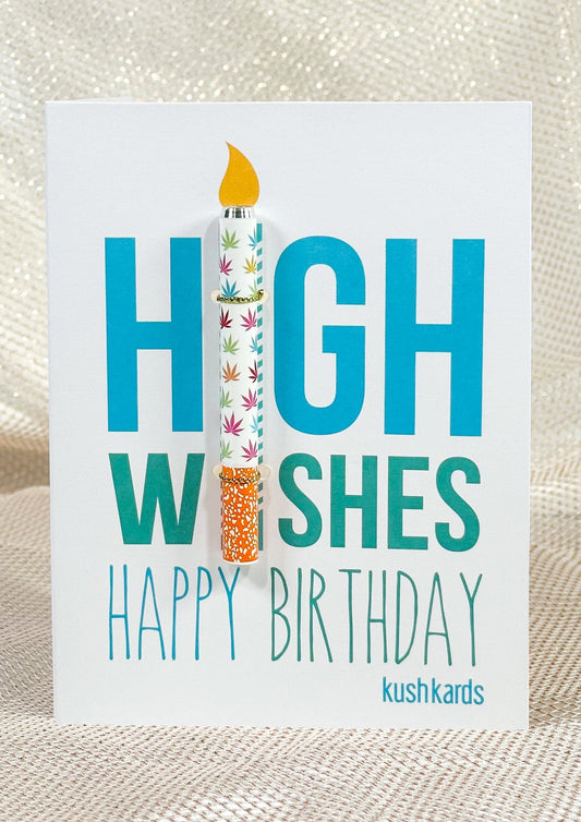 🎉 High Wishes Birthday Cannabis Greeting Card