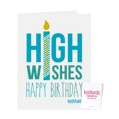KushKard 🎉 High Wishes Birthday Cannabis Greeting Card