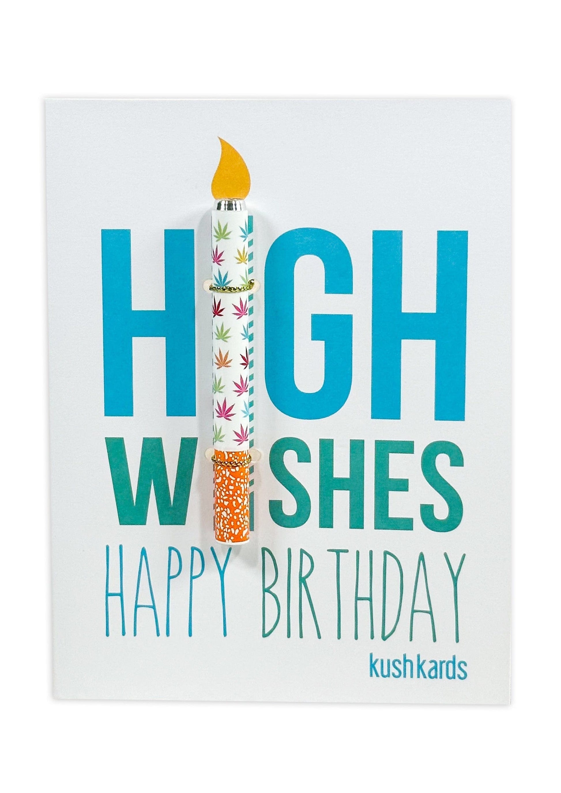 One Hitter Kard 🎉 High Wishes Birthday Cannabis Greeting Card