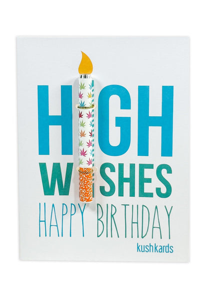 One Hitter Kard 🎉 High Wishes Birthday Cannabis Greeting Card