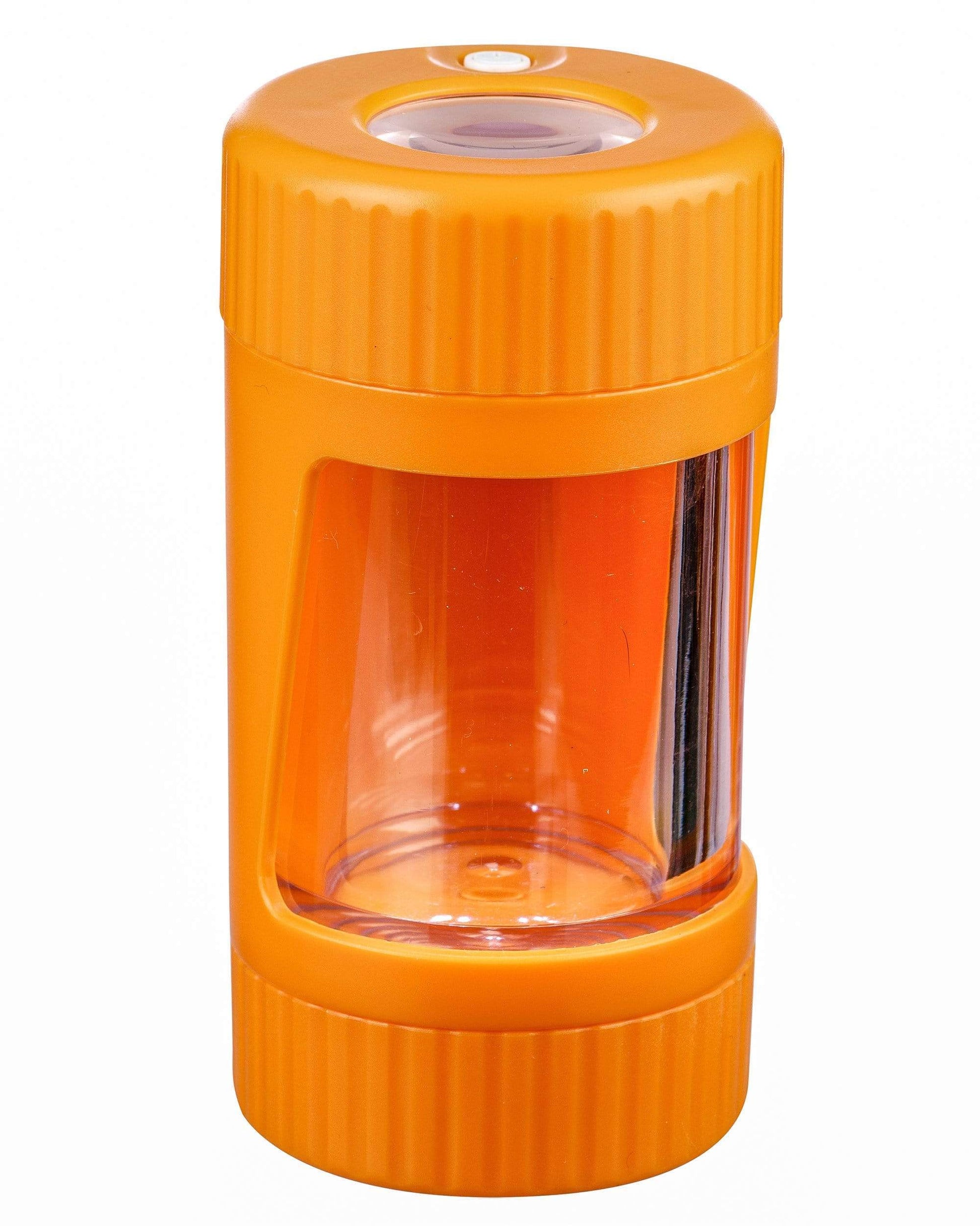 Orange LED Viewing Chamber Stash Jar and Grinder