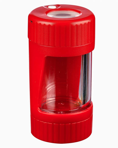 Red LED Viewing Chamber Stash Jar and Grinder