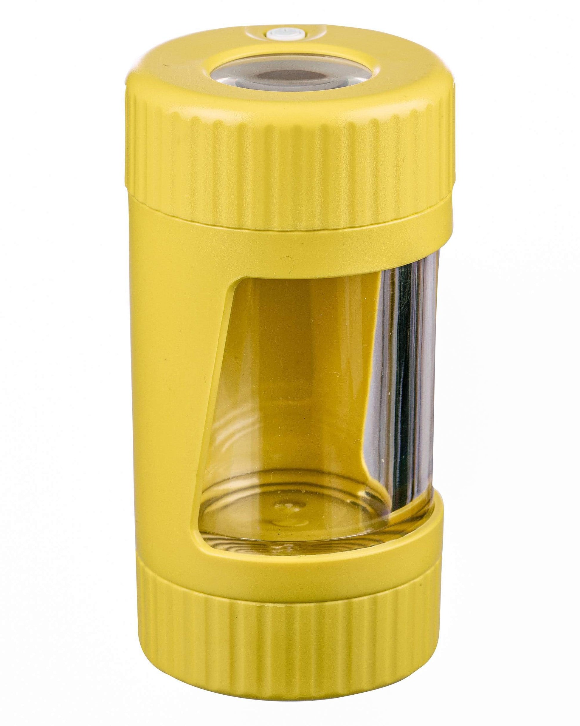 Yellow LED Viewing Chamber Stash Jar and Grinder