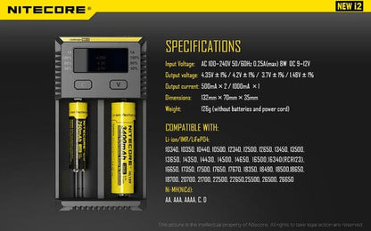 NITECORE NEW I2 2 BAY LI-ION BATTERY CHARGER