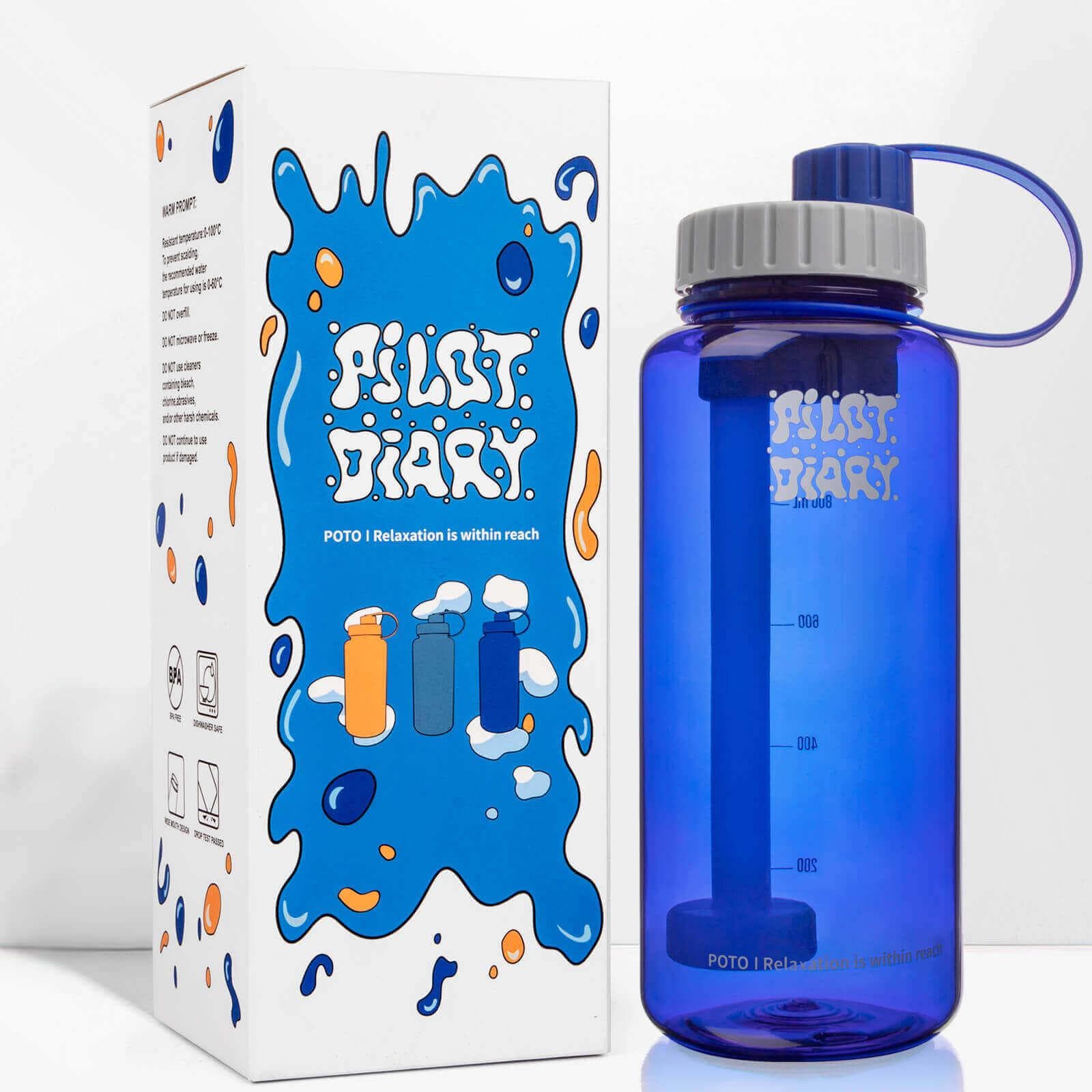 Blue POTO Water Bottle Bong