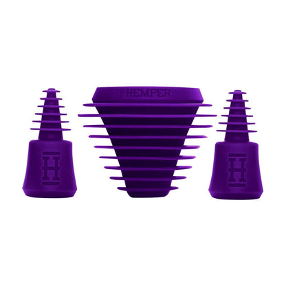 Purple Universal Glass Bong Cleaning Plugs + Caps Set